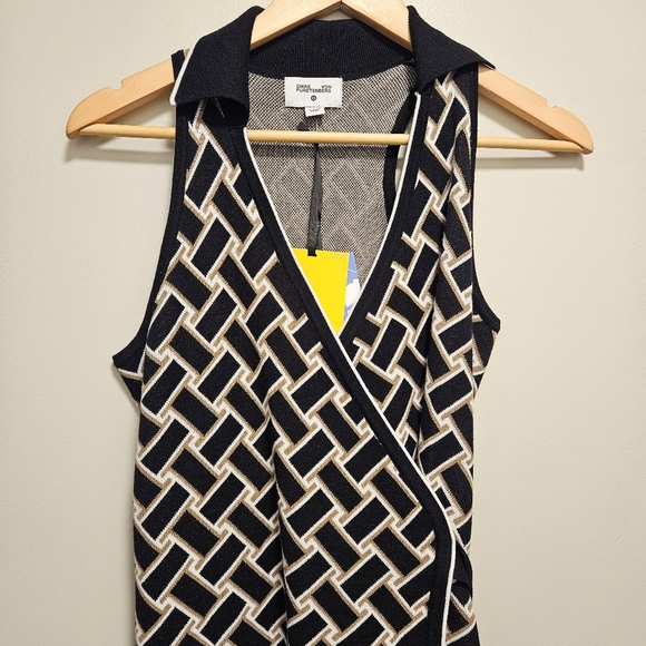 Diane Von Furstenberg x Target Collared Vintage Weave Sweaterknit Wrap Dress S. - Picture 4 of 16